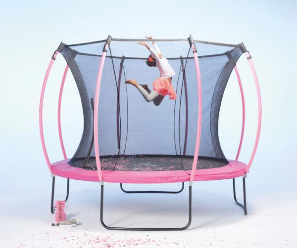 Plum 305cm Colours Springsafe Trampoline with net, pink